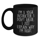 Yoga Instructor Gifts from Friends Funny Black Coffee Mugs - Christmas Unique Gifts for Yoga Instructor Men - Main